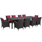 Convene 11 Piece Outdoor Patio Dining Set W/ 90" Dining Table - BUILDMYPLACE