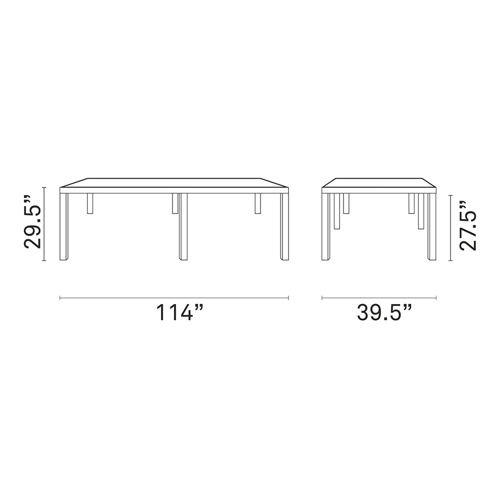Convene 114" Outdoor Patio Dining Table - BUILDMYPLACE