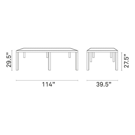 Convene 114" Outdoor Patio Dining Table - BUILDMYPLACE
