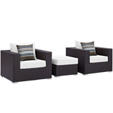 Convene 3 Piece 3 Seat Outdoor Patio Sofa Set W/ Pillow Include - BUILDMYPLACE