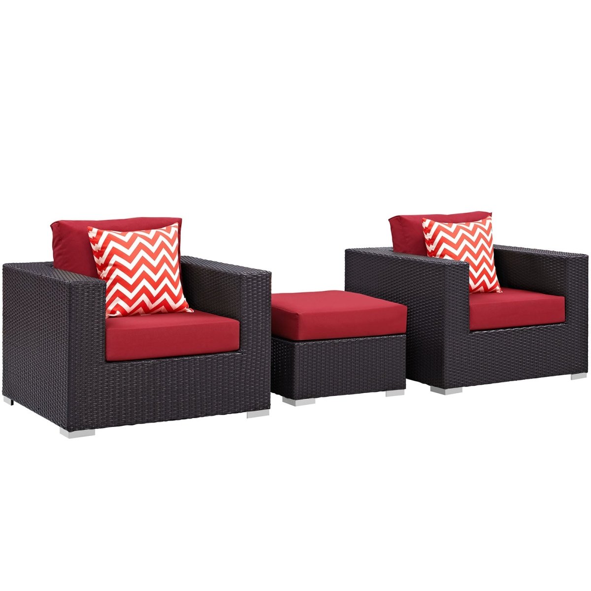 Convene 3 Piece 3 Seat Outdoor Patio Sofa Set W/ Pillow Include - BUILDMYPLACE