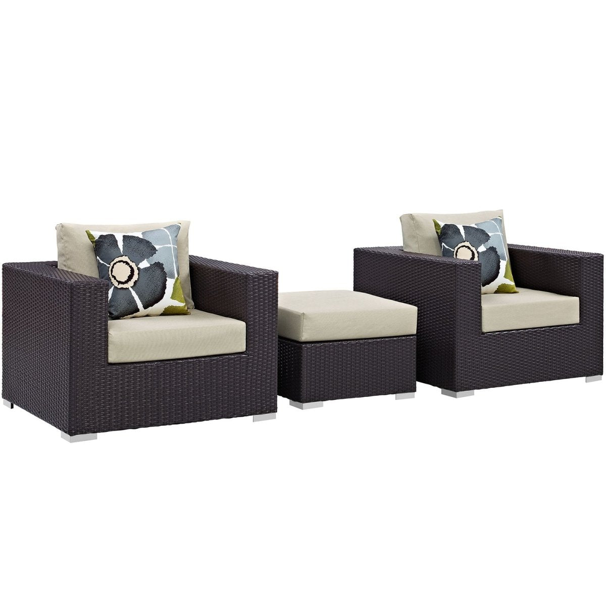 Convene 3 Piece 3 Seat Outdoor Patio Sofa Set W/ Pillow Include - BUILDMYPLACE