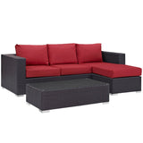 Convene 3 Piece 4 Seat Outdoor Patio Sofa Set - BUILDMYPLACE