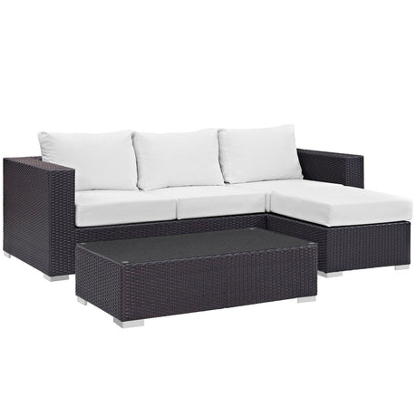 Convene 3 Piece 4 Seat Outdoor Patio Sofa Set - BUILDMYPLACE