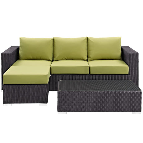 Convene 3 Piece 4 Seat Outdoor Patio Sofa Set - BUILDMYPLACE