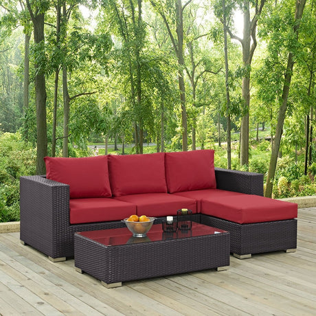 Convene 3 Piece 4 Seat Outdoor Patio Sofa Set - BUILDMYPLACE