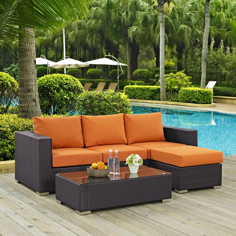 Convene 3 Piece 4 Seat Outdoor Patio Sofa Set - BUILDMYPLACE