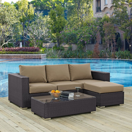 Convene 3 Piece 4 Seat Outdoor Patio Sofa Set - BUILDMYPLACE