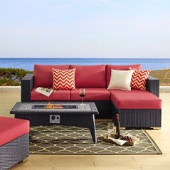 Convene 3 Piece 4 Seater Outdoor Patio W/ Fire Pit - BUILDMYPLACE