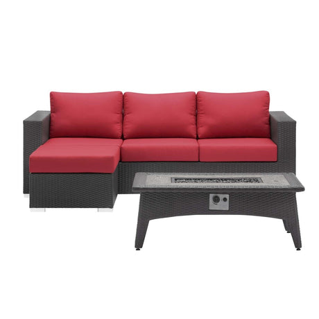 Convene 3 Piece 4 Seater Outdoor Patio W/ Fire Pit - BUILDMYPLACE