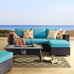 Convene 3 Piece 4 Seater Outdoor Patio W/ Fire Pit - BUILDMYPLACE