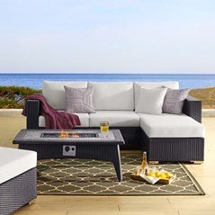 Convene 3 Piece 4 Seater Outdoor Patio W/ Fire Pit - BUILDMYPLACE