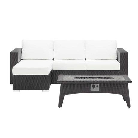 Convene 3 Piece 4 Seater Outdoor Patio W/ Fire Pit - BUILDMYPLACE