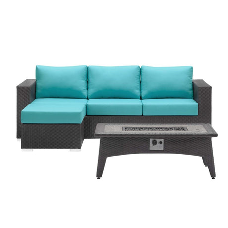 Convene 3 Piece 4 Seater Outdoor Patio W/ Fire Pit - BUILDMYPLACE