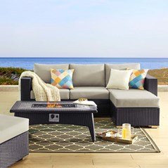 Convene 3 Piece 4 Seater Outdoor Patio W/ Fire Pit - BUILDMYPLACE