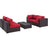 Convene 5 Piece Outdoor Patio Sectional W/ Two Armless Chair Set - BUILDMYPLACE