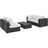 Convene 5 Piece Outdoor Patio Sectional W/ Two Armless Chair Set - BUILDMYPLACE