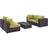 Convene 5 Piece Outdoor Patio Sectional W/ Two Armless Chair Set - BUILDMYPLACE