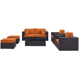 Convene 8 Piece Outdoor Patio Sectional Set & Ottoman - BUILDMYPLACE