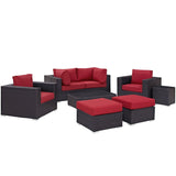 Convene 8 Piece Outdoor Patio Sectional Set & Ottoman - BUILDMYPLACE