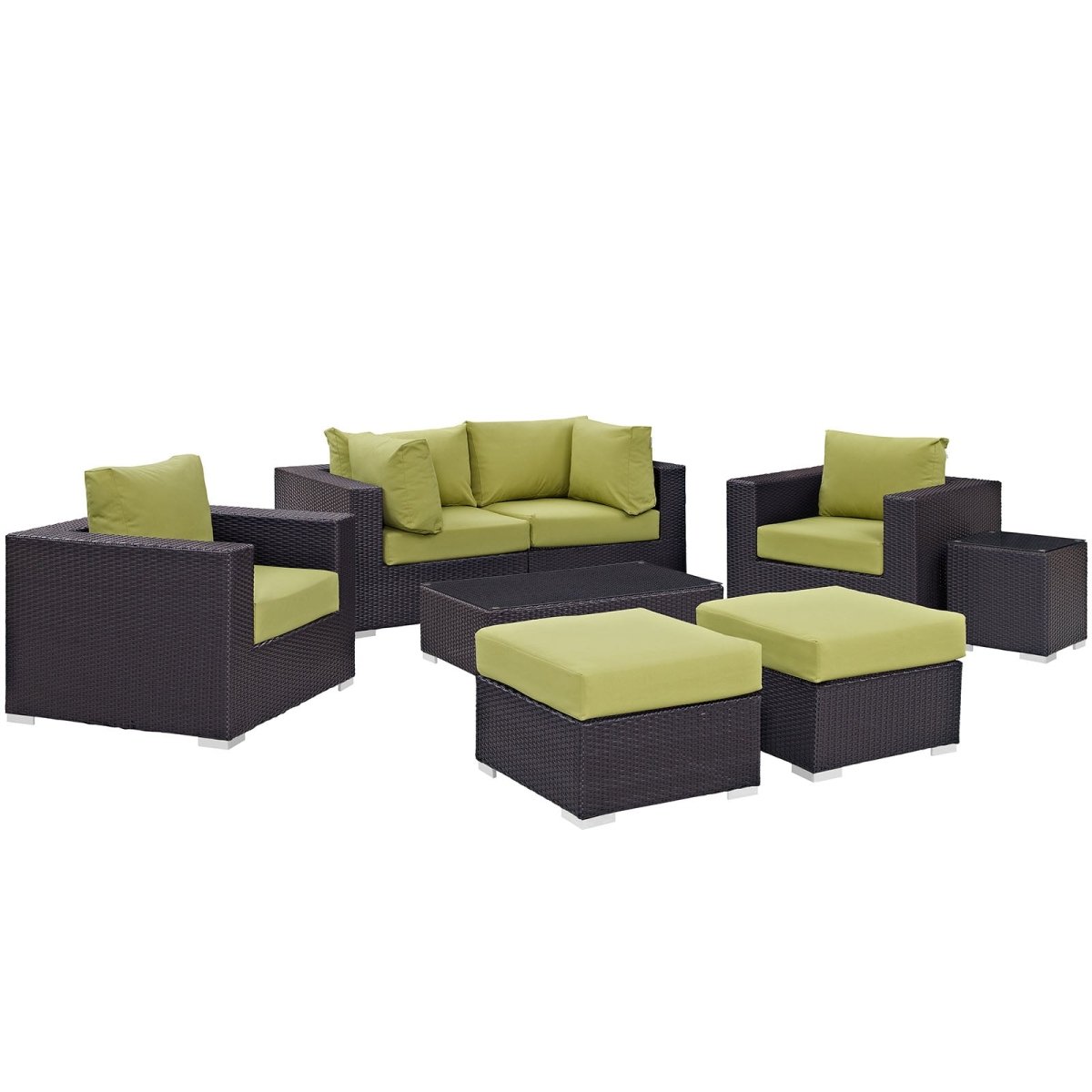 Convene 8 Piece Outdoor Patio Sectional Set & Ottoman - BUILDMYPLACE