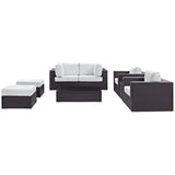 Convene 8 Piece Outdoor Patio Sectional Set & Ottoman - BUILDMYPLACE