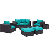 Convene 8 Piece Outdoor Patio Sectional Set & Ottoman - BUILDMYPLACE