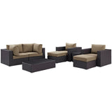 Convene 8 Piece Outdoor Patio Sectional Set & Ottoman - BUILDMYPLACE