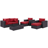 Convene 8 Piece Outdoor Patio Sectional Set & Ottoman - BUILDMYPLACE