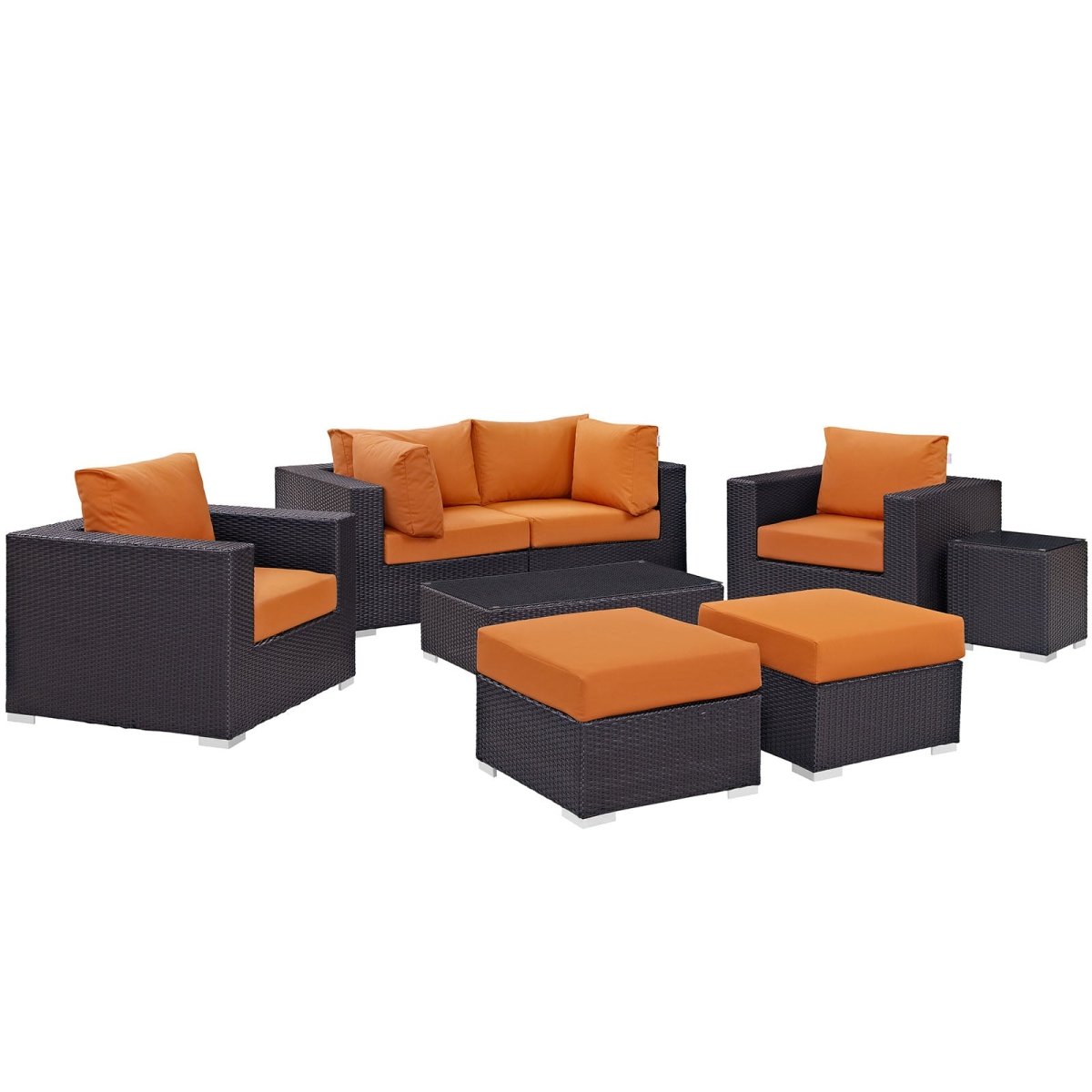 Convene 8 Piece Outdoor Patio Sectional Set & Ottoman - BUILDMYPLACE