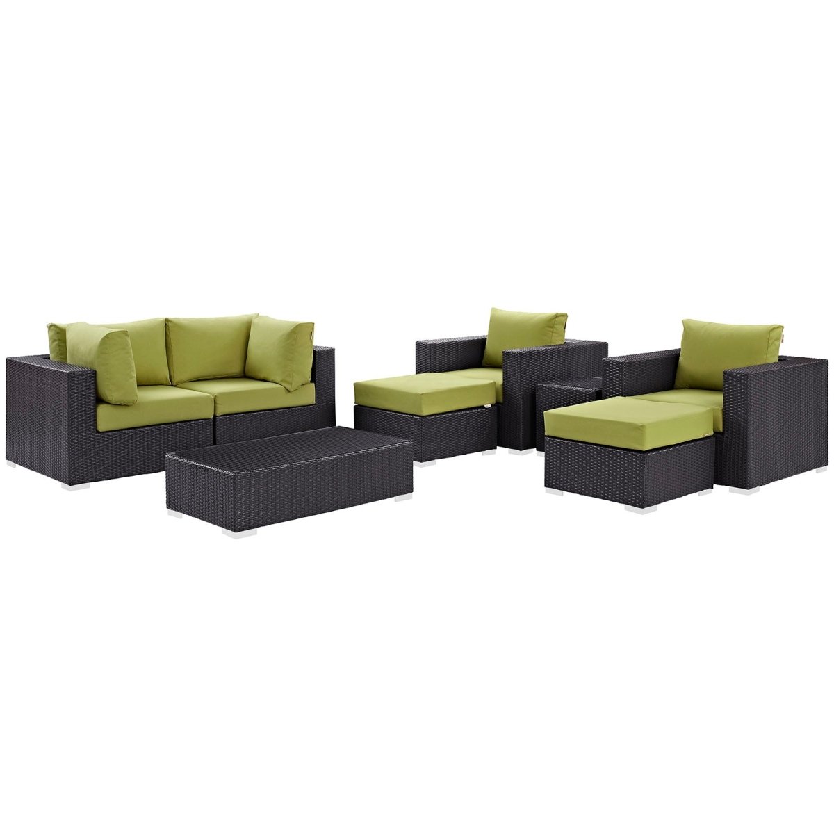 Convene 8 Piece Outdoor Patio Sectional Set & Ottoman - BUILDMYPLACE