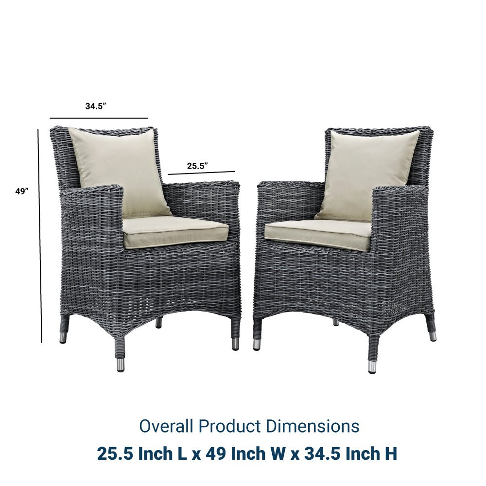 Convene Outdoor Patio Dining Armchair Set of 2 - BUILDMYPLACE