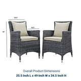 Convene Outdoor Patio Dining Armchair Set of 2 - BUILDMYPLACE