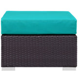 Convene Outdoor Patio Fabric Square Ottoman - BUILDMYPLACE