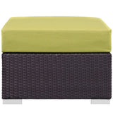 Convene Outdoor Patio Fabric Square Ottoman - BUILDMYPLACE