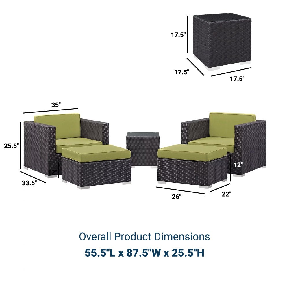 Convene Outdoor Patio Sectional Set - BUILDMYPLACE