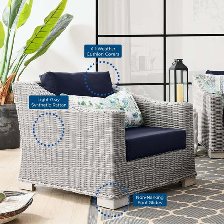 Conway Outdoor Patio Wicker Rattan Armchair - BUILDMYPLACE