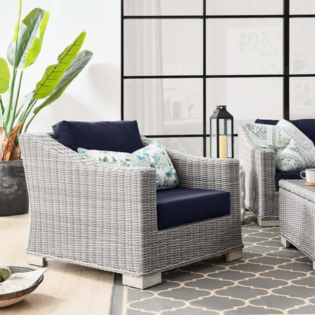 Conway Outdoor Patio Wicker Rattan Armchair - BUILDMYPLACE