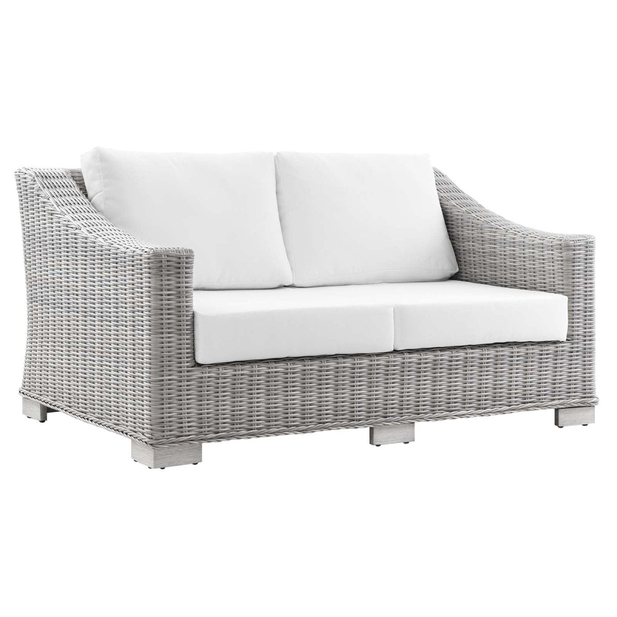 Conway Outdoor Patio Wicker Rattan Loveseat - BUILDMYPLACE