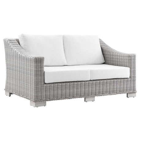 Conway Outdoor Patio Wicker Rattan Loveseat - BUILDMYPLACE