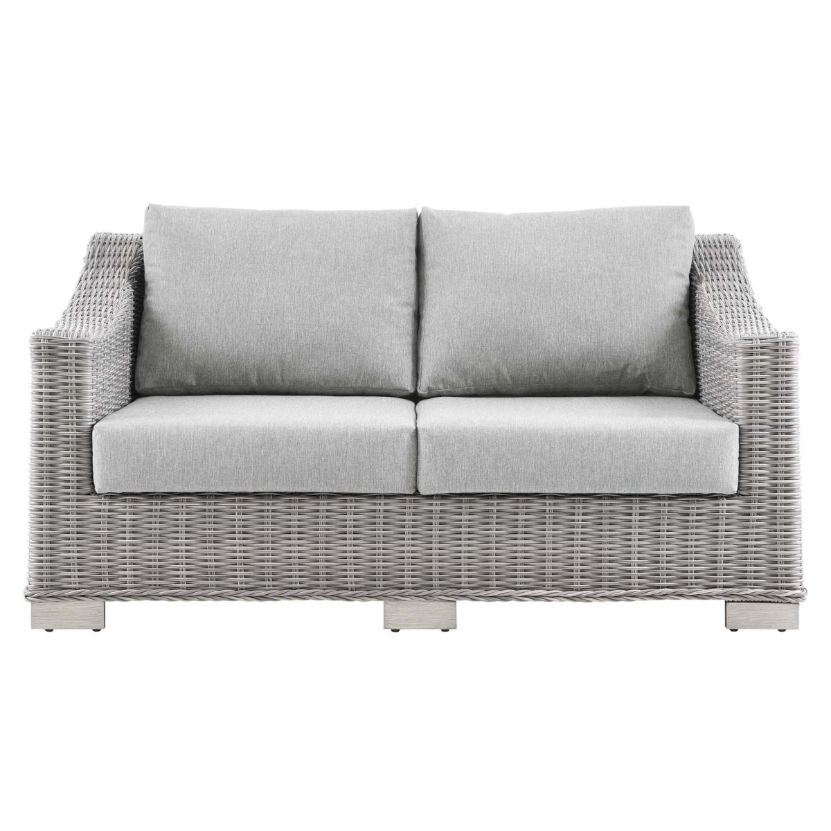 Conway Outdoor Patio Wicker Rattan Loveseat - BUILDMYPLACE