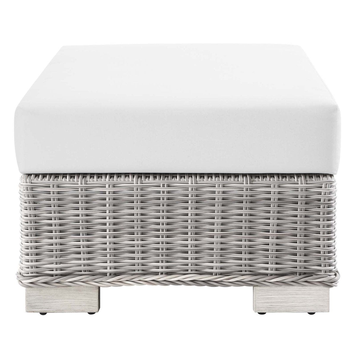 Conway Outdoor Patio Wicker Rattan Ottoman - BUILDMYPLACE