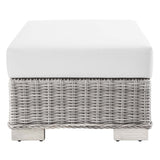 Conway Outdoor Patio Wicker Rattan Ottoman - BUILDMYPLACE