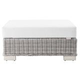 Conway Outdoor Patio Wicker Rattan Ottoman - BUILDMYPLACE