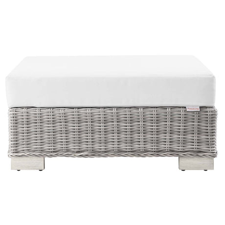 Conway Outdoor Patio Wicker Rattan Ottoman - BUILDMYPLACE