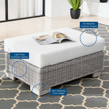 Conway Outdoor Patio Wicker Rattan Ottoman - BUILDMYPLACE