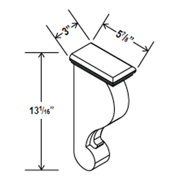 Corbel - 3"W x 13 1/16"H x 5 7/8"D - Aria White Shaker - RTA - BUILDMYPLACE