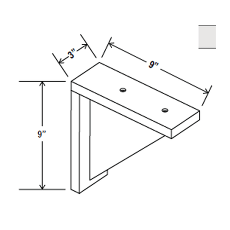 Corbel - 3"W x 9"H x 9"D - Aspen White - BUILDMYPLACE