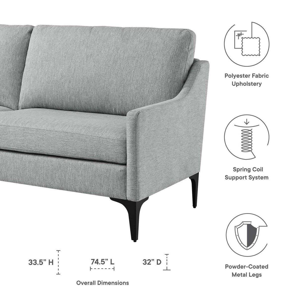 Corland Upholstered Fabric Sofa - BUILDMYPLACE