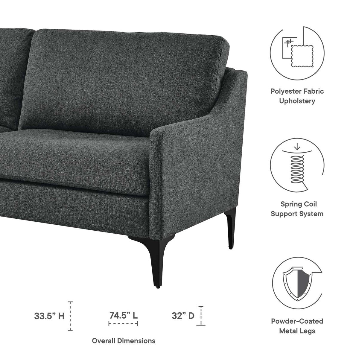 Corland Upholstered Fabric Sofa - BUILDMYPLACE